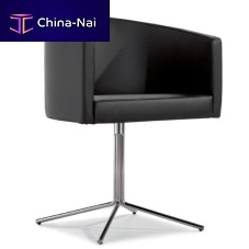 Contemporary chair CARMENindoorleathermetal base