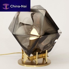 Table lamp WELLESmetalblown glassalabaster