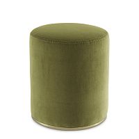 Contemporary pouf Loufabricleatherround