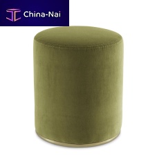 Contemporary pouf Loufabricleatherround