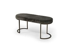 Contemporary upholstered bench TH1201DGfabricmetal basegray