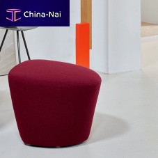 Contemporary pouf Cantatefabricleathersemicircular