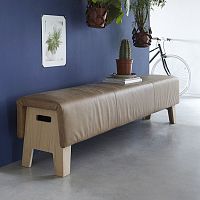 Contemporary upholstered bench CAKEfabricleathersynthetic leather