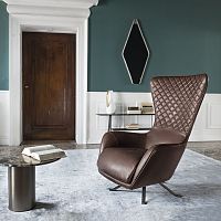 Traditional armchair SIN SEATYin synthetic fabricleathermetal