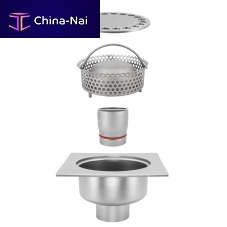 Stainless steel floor drain TOTAL HYGIENIC 0116for kitchenfor industrial applicationsgrated