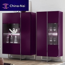 Glass china cabinet FONIS contemporarywoodenaluminum