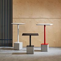 Contemporary high bar table GUSmelaminesteel baseconcrete base