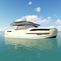 Inboard express cruiser GreeNaval 47hybridtwin-engineflybridge