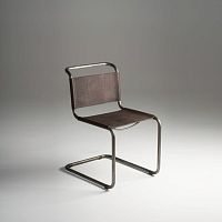 Contemporary chair MECCANICAindoorleathersteel base