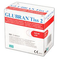 Skin closure surgery tissue adhesive Glubran Tiss 22-cyano-butyl-acrylate2-octyl cyanoacrylate