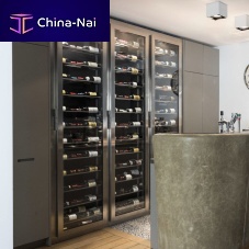 Built-in wine cabinet APPARTEMENT Gstainless steelglazedcustom