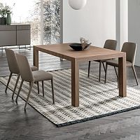 Contemporary table Doppio Passooaklacquered woodwooden base