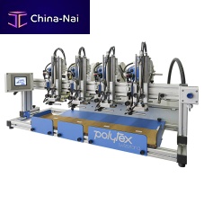 Automatic label applicator LAfor textile samplesfor the textile industryfor self-adhesive labels