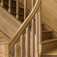 Wooden railing barindoorfor stair