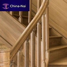 Wooden railing barindoorfor stair