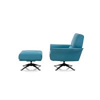Contemporary armchair MADAMEleatherwith footrestblack