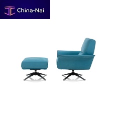 Contemporary armchair MADAMEleatherwith footrestblack