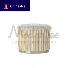 Contemporary pouf Elegant charmleatherovalupholstered
