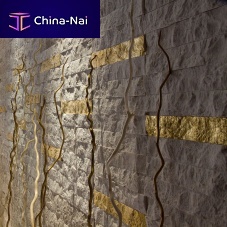 Natural stone wall cladding panel ROCK STAR JEWELindoortexturedgray