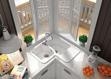 Double kitchen sink JADEwith drainboardcompositeovermount