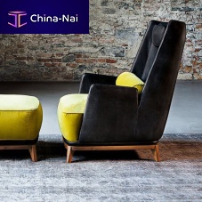 Contemporary armchair 430 OPERAleatherfabricwith footrest