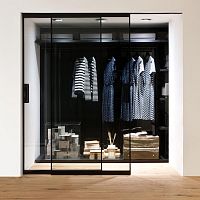 Interior closet door RI-TRAITsecurity glasswoodenanodized aluminum