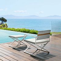 Contemporary armchair RIVIERAfabricaluminumwith footrest