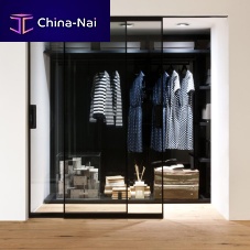 Interior closet door RI-TRAITsecurity glasswoodenanodized aluminum