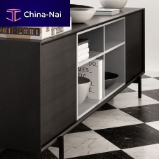 Contemporary sideboard BLADE woodensteelwith shelf