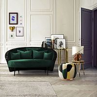 Traditional sofa Emeraldvelvetcottongreen