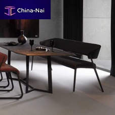 Contemporary bench S 500leathermetalwith backrest