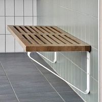 Contemporary bench CIRCUITwoodenwall-mounted