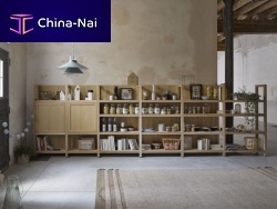 Contemporary shelf Libreria Display woodenfor kitchenswith storage compartment