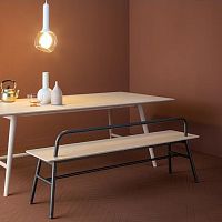 Contemporary bench HOLLANDwood veneermetalfabric
