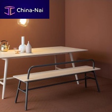 Contemporary bench HOLLANDwood veneermetalfabric