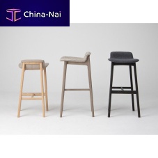 Contemporary bar stool KYUleatherfabricash base