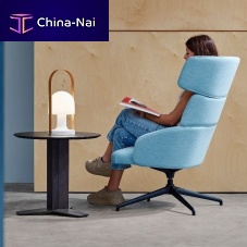 Contemporary armchair CONCORDfabricwith footrestwing