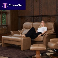 Contemporary sofa ANGELO fabricleatherbrown