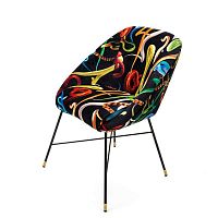 Contemporary chair indoorfabricmetal base