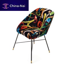 Contemporary chair indoorfabricmetal base