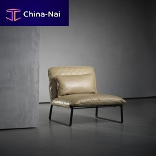 Contemporary fireside chair KEKKEfabricleatherpowder-coated steel