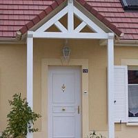 Entrance canopy wooden framepyramidaldouble-slope