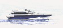 High-speed mega-yacht Wavepiercer Gigaraised pilothousecomposite