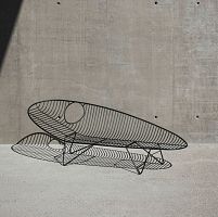 Contemporary chaise longue WIREfabricpowder-coated steelstainless steel