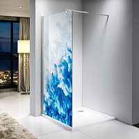 Walk-in shower cubicle glassfixedrectangular