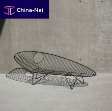Contemporary chaise longue WIREfabricpowder-coated steelstainless steel
