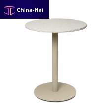 Contemporary bistro table Mineralmarblesteel baseround