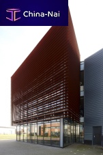 Metal solar shading for facade
