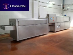 Brush food washing tunnel cheeseautomaticwith belt conveyor