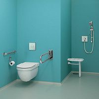 Stainless steel grab bar 51016 seriescurvedverticalwall-mounted